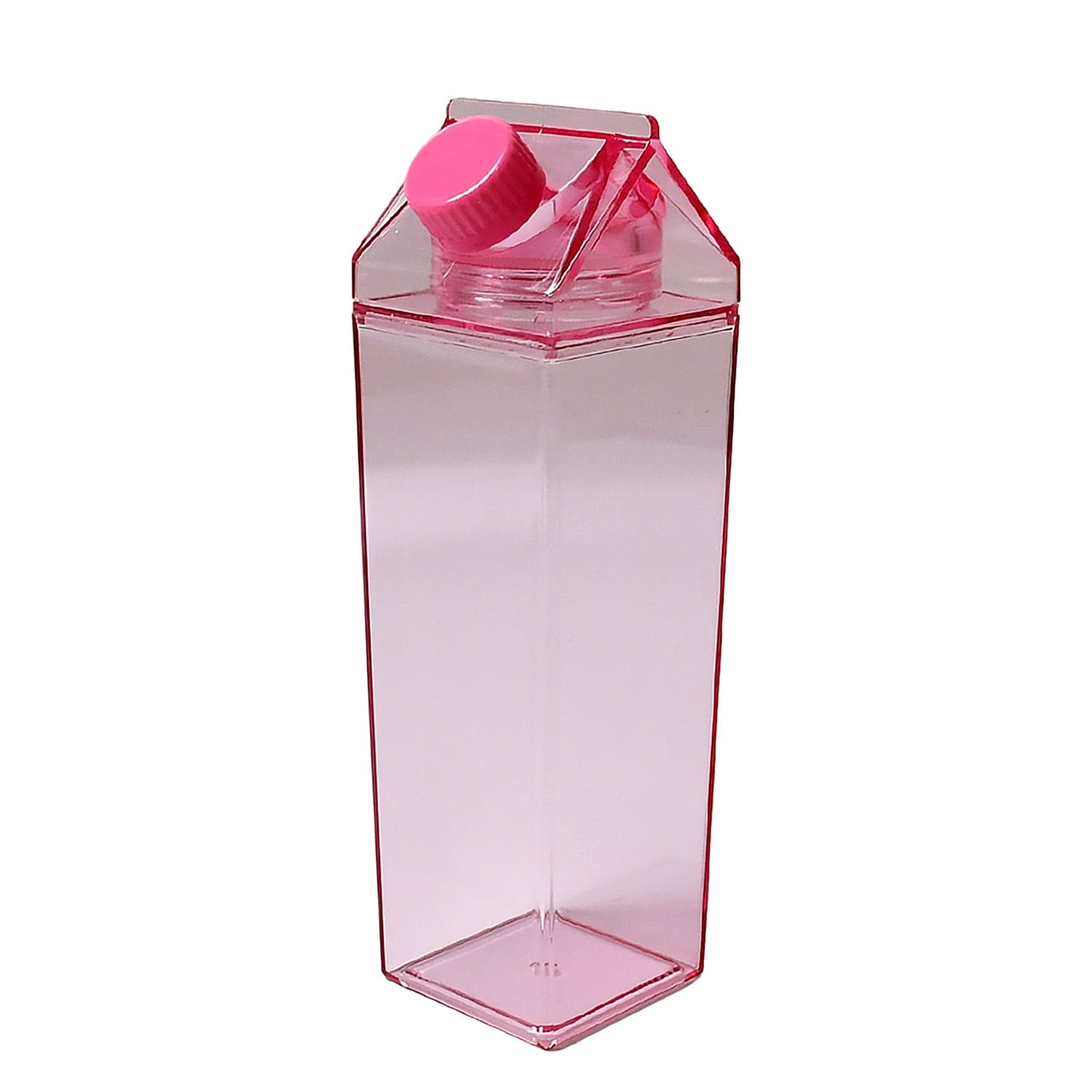 Plastic Milk Carton Colorful Clear Water Bottle, 17 Oz Portable Milk Box Leakproof Square Juice Bottle For Outdoor Sports Travel Camping thumbnail 5