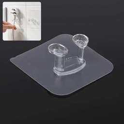 Transparent Self-Adhesive Wall Hook Of Drill-Free, Waterproof & Oil-Proof For Toothbrush, Socket (1 Pc)