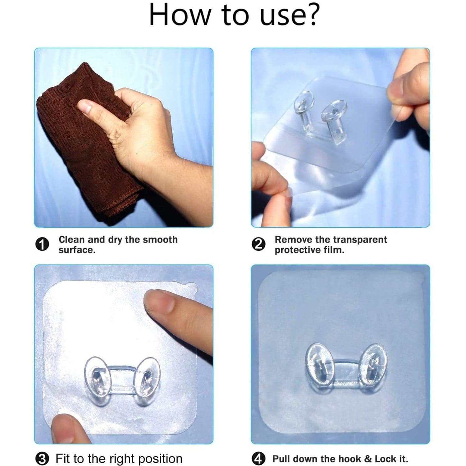 Transparent Self-Adhesive Wall Hook Of Drill-Free, Waterproof & Oil-Proof For Toothbrush, Socket (1 Pc) thumbnail 7