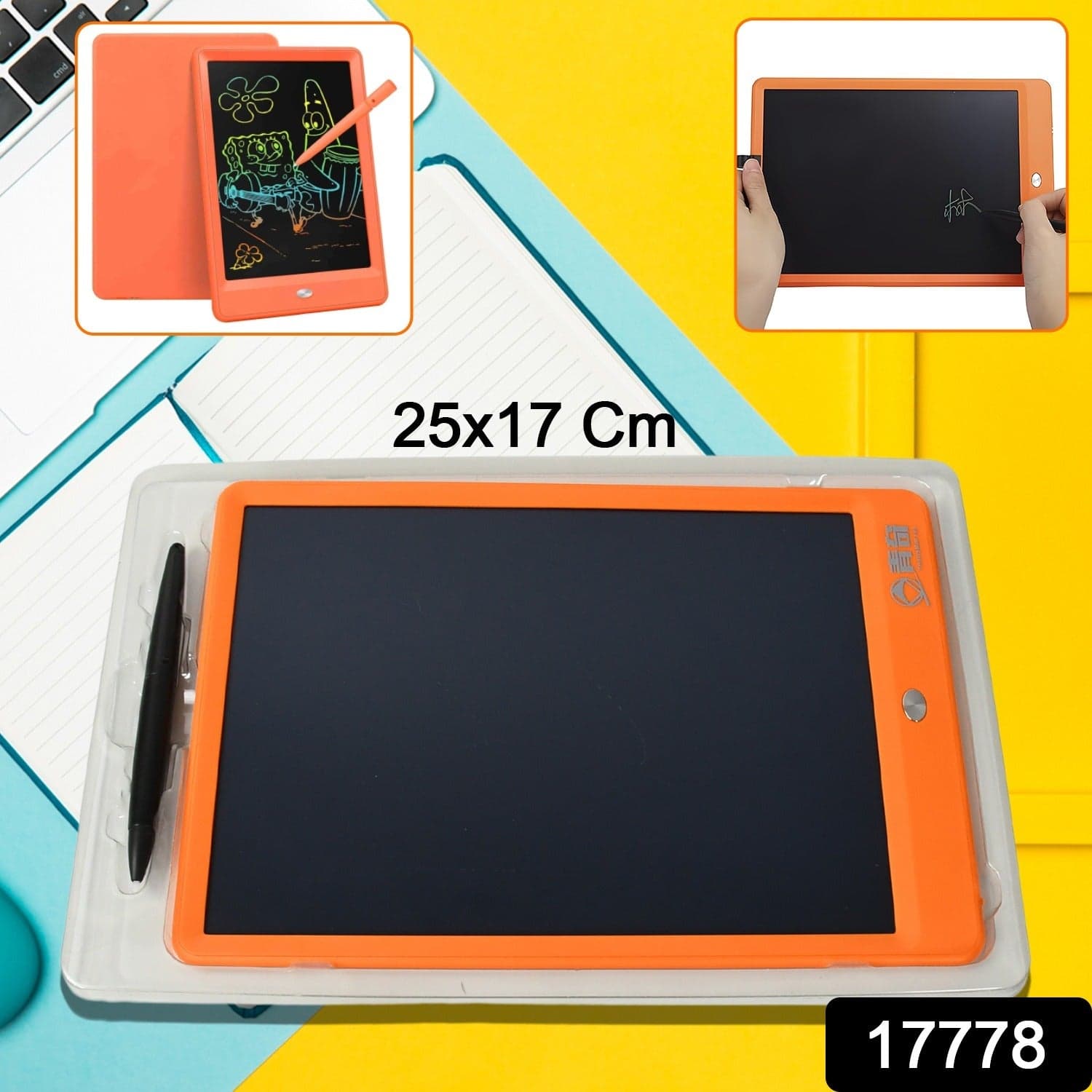 Portable LCD Writing Board Slate Drawing Record Notes Digital Notepad with Pen Handwriting Pad Paperless Graphic Tablet for Kids (1 pc / 25—15 Cm) thumbnail 2