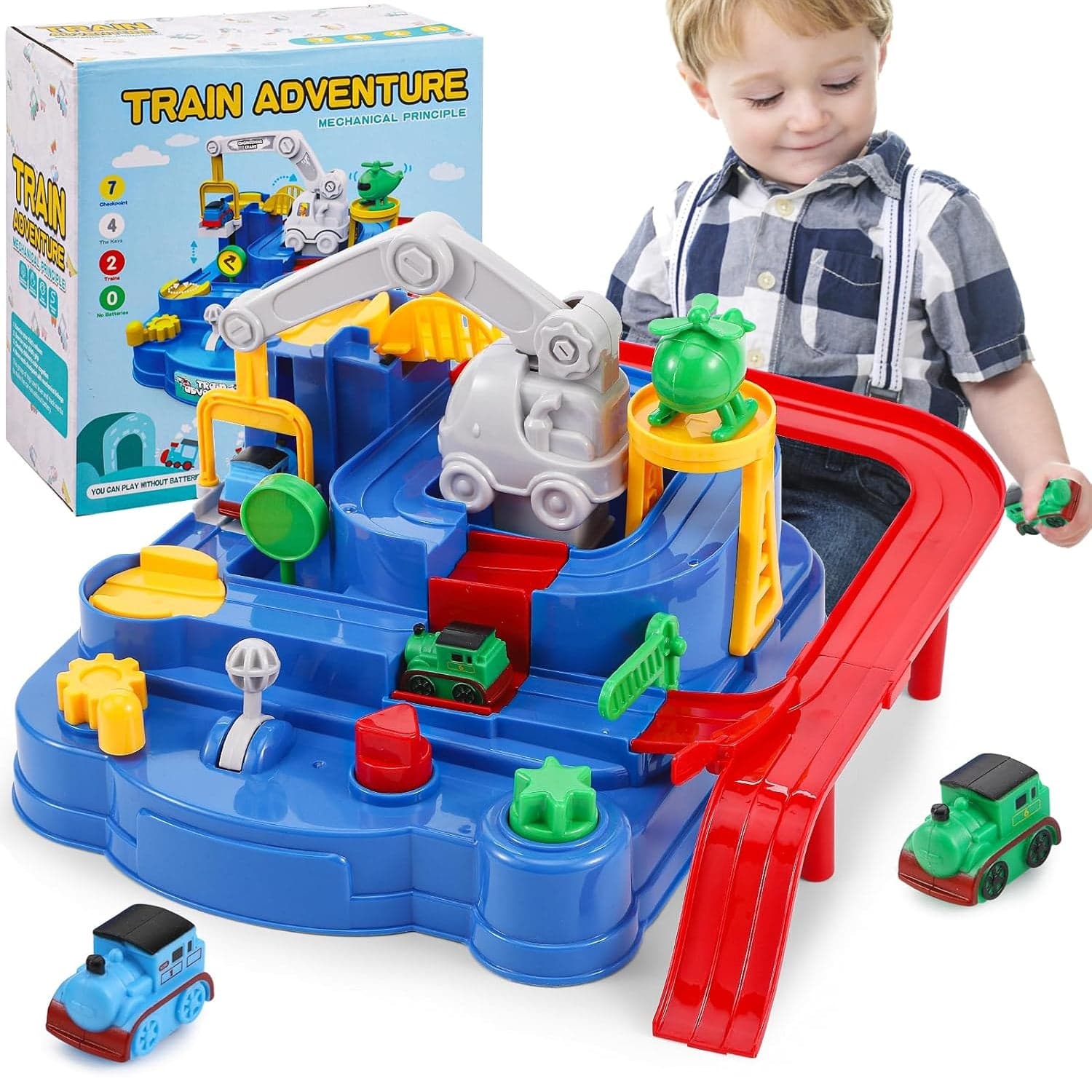 Adventure Toys, City Rescue Preschool Toy, Race Tracks For Boys, Parent-Child Interactive Kids Race Car Track Play Sets (Adventure Toy) thumbnail 3