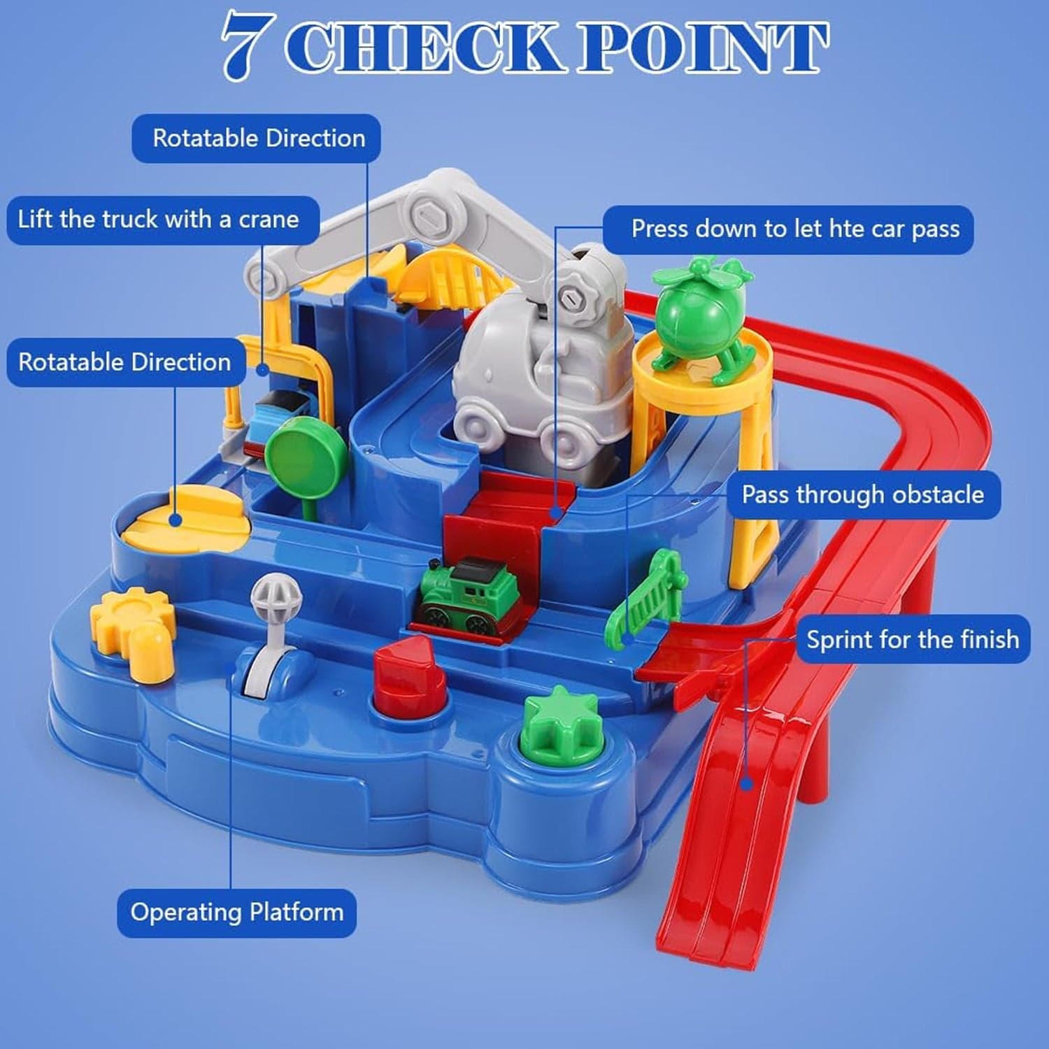 Adventure Toys, City Rescue Preschool Toy, Race Tracks For Boys, Parent-Child Interactive Kids Race Car Track Play Sets (Adventure Toy) thumbnail 4
