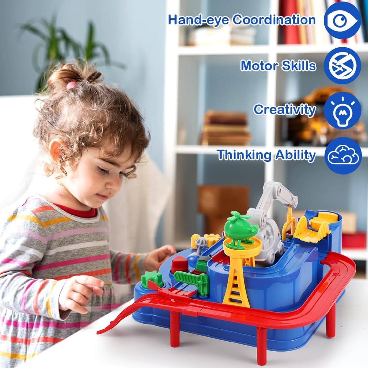 Adventure Toys, City Rescue Preschool Toy, Race Tracks For Boys, Parent-Child Interactive Kids Race Car Track Play Sets (Adventure Toy) thumbnail 8