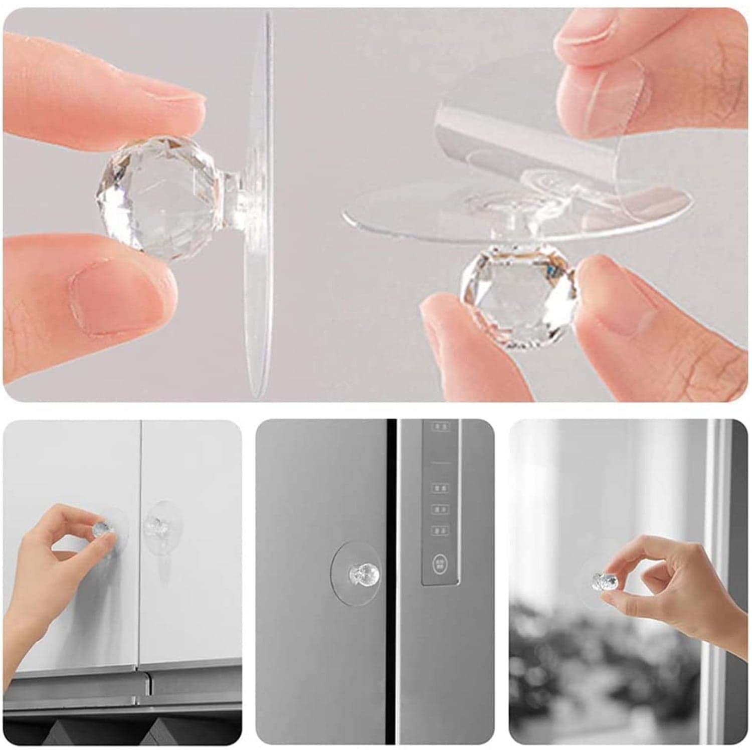 Clear Diamond Crystal Cabinet Knob & Pull Handle (1 Pc) thumbnail 3