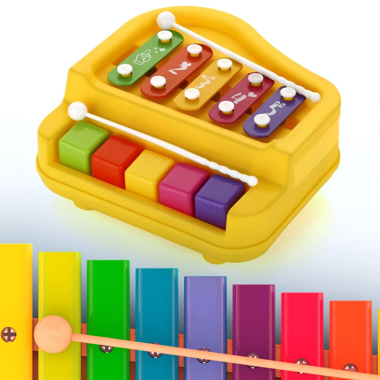 2 In 1 Baby Piano Xylophone Toy For Toddlers thumbnail 5