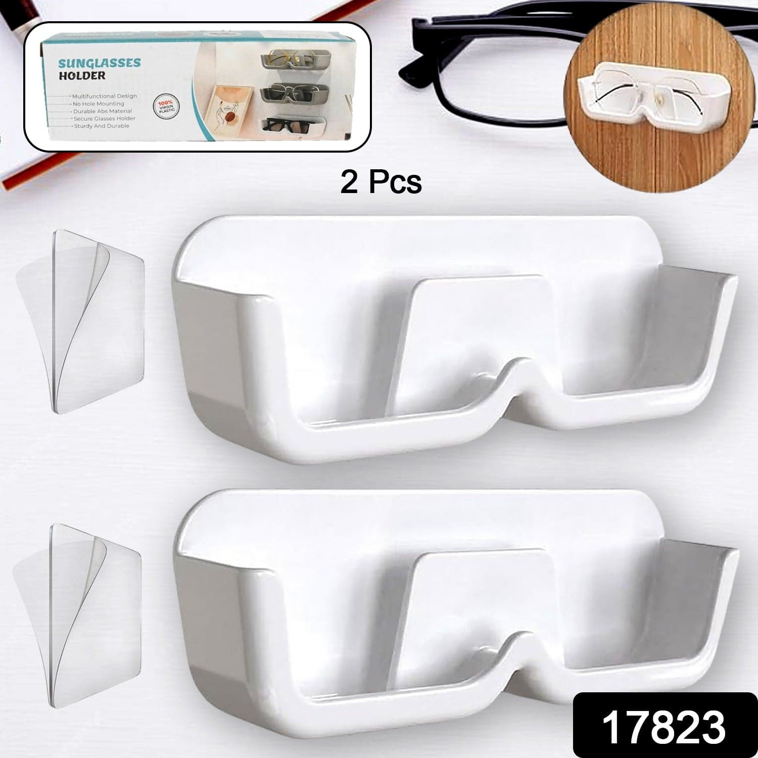 Wall Mount Sunglass Organizer Simple Space Saving Glasses Storage Box (2 Pcs Set) thumbnail 2