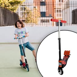 Basic Kids Ride On Leg Push Scooter For Boys And Girls (4 - 8 Years Old Kids) (1 Pc / 3 Wheel)