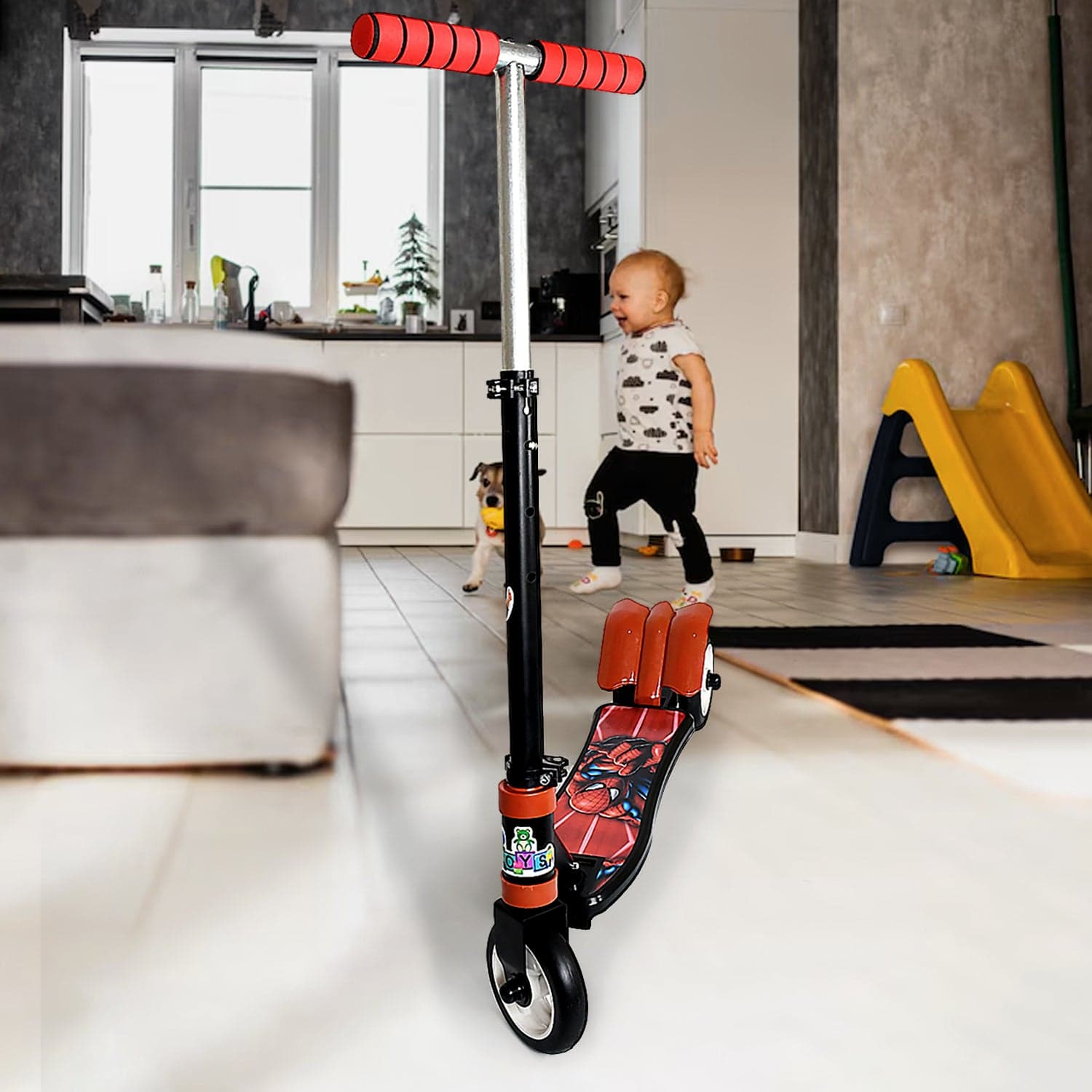 Basic Kids Ride On Leg Push Scooter For Boys And Girls (4 - 8 Years Old Kids) (1 Pc / 3 Wheel) thumbnail 4