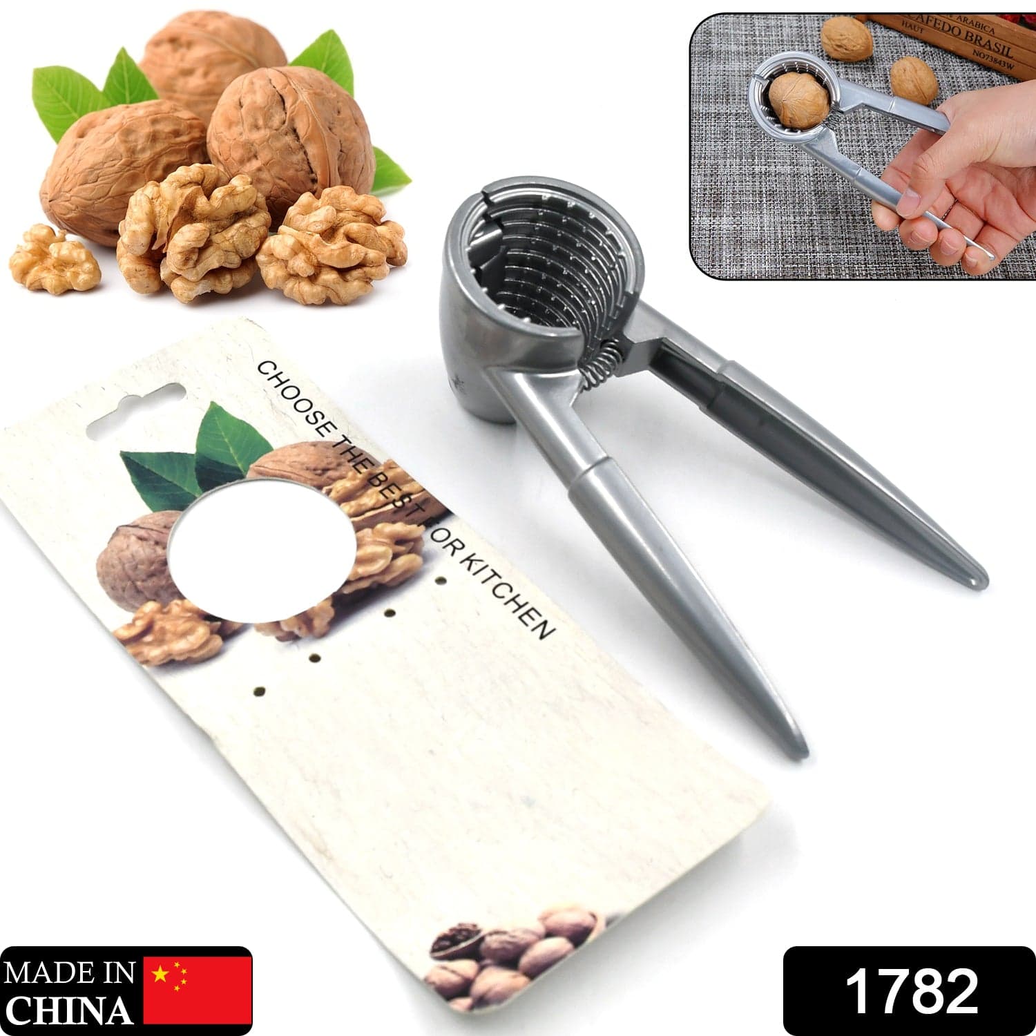 Luxury Stainless Walnut Cracker Of Portable Nut Cutter & Bottle Opener For Nuts (Pecans thumbnail 2