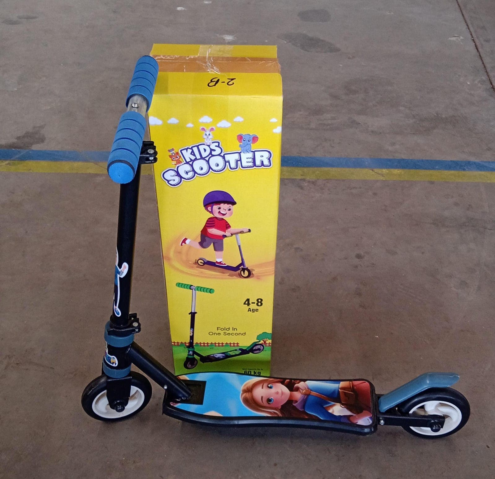 Foldable Kids Ride-On Scooter of 2-Wheel, Height Adjustable (4-8 yrs, Multicolor) thumbnail 6