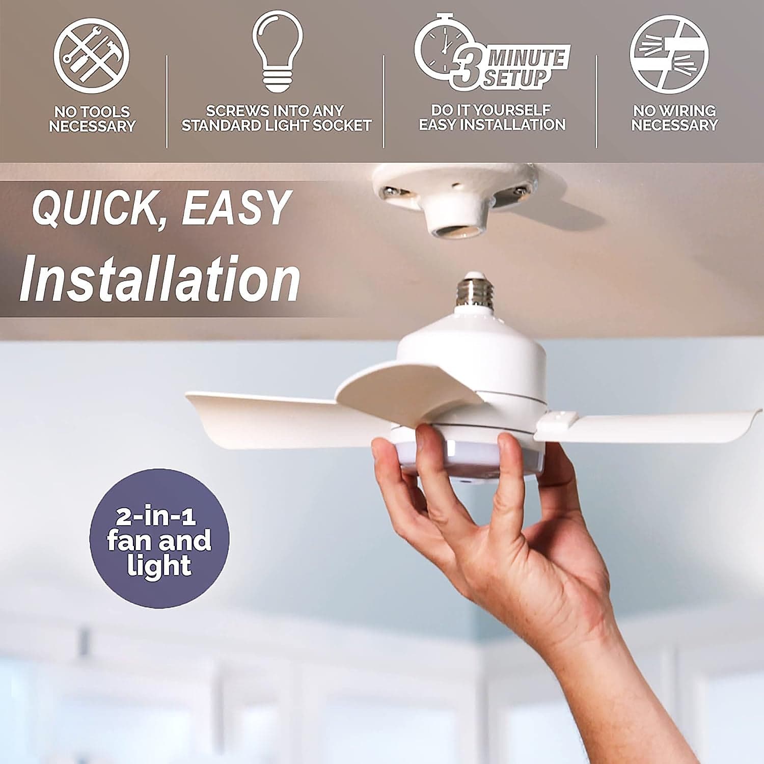 Original Cool Led Socket Fan Light Of Ceiling Fan Replacement thumbnail 4