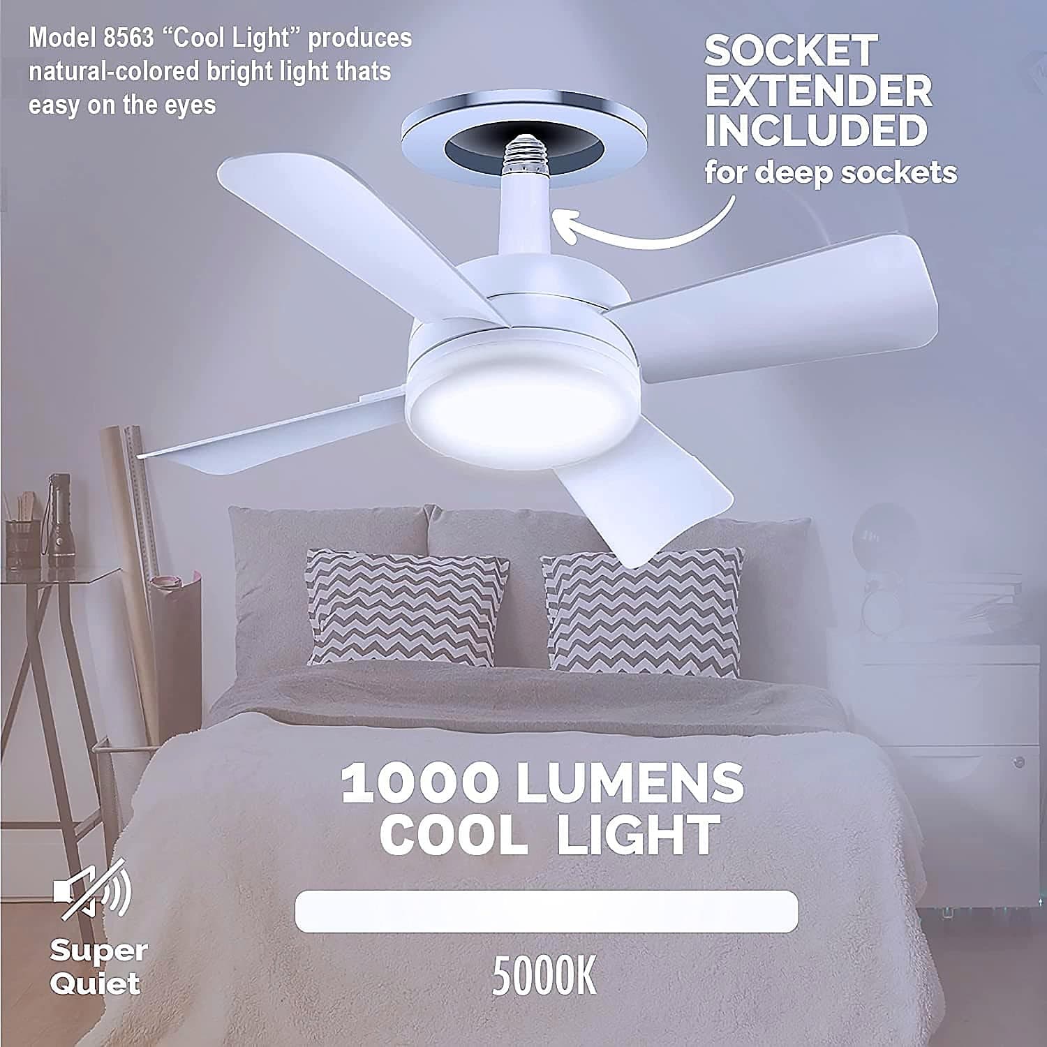 Original Cool Led Socket Fan Light Of Ceiling Fan Replacement thumbnail 5