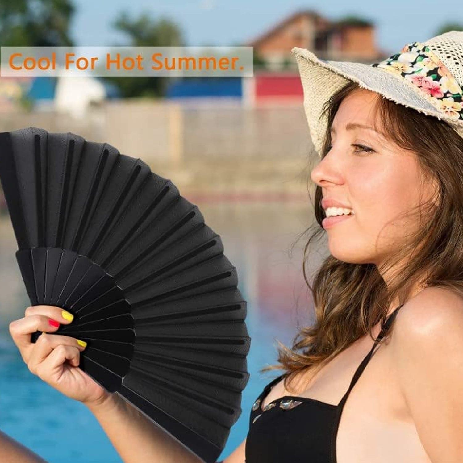 Folding Handheld Pretty Hand Fan Wedding Party Accessory Pocket Sized Fan For Wedding Gift thumbnail 1