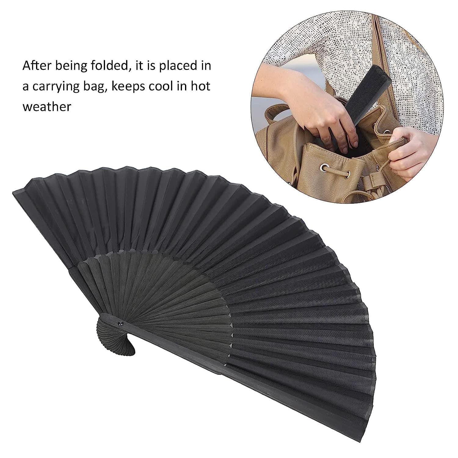Folding Handheld Pretty Hand Fan Wedding Party Accessory Pocket Sized Fan For Wedding Gift thumbnail 4