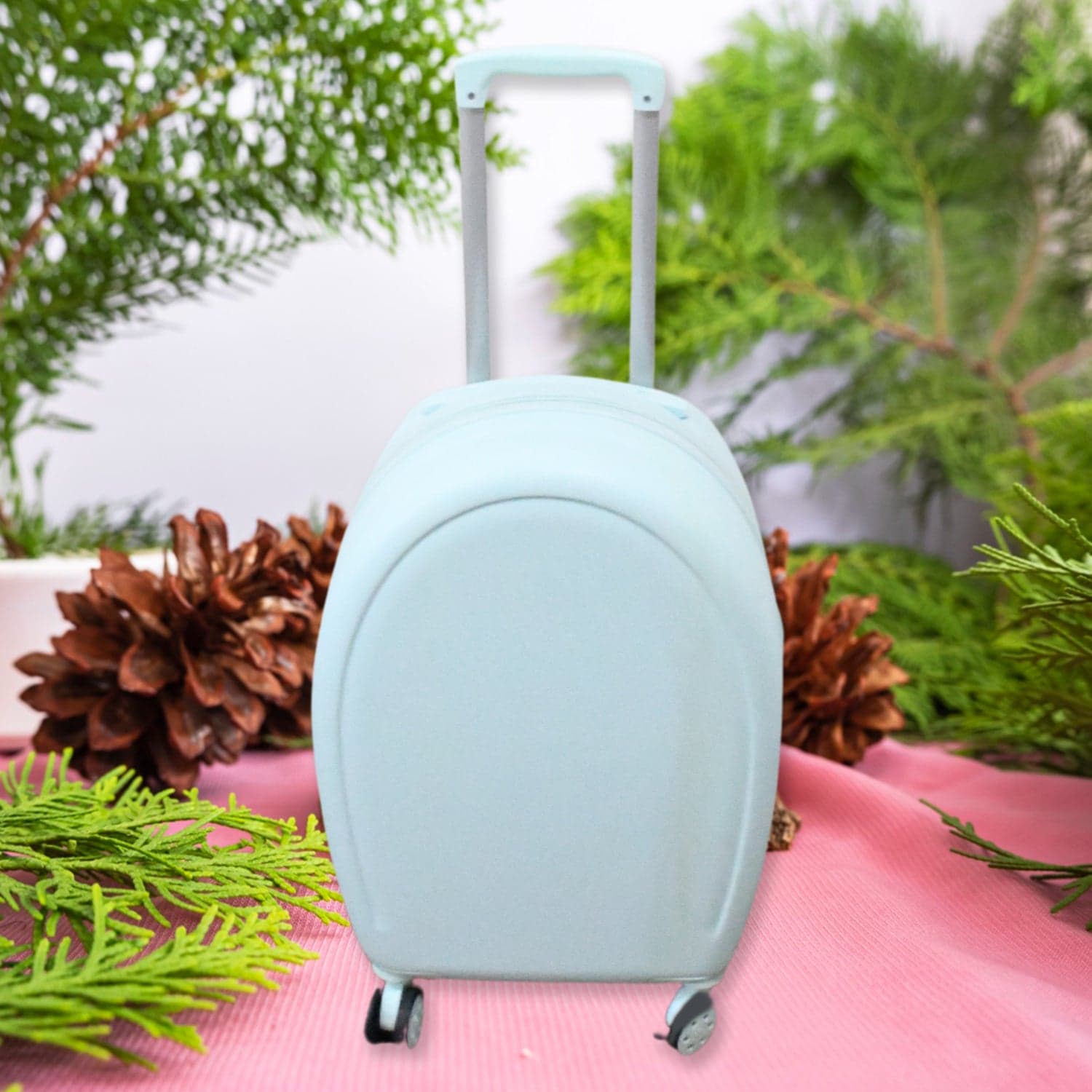 17849 Suitcase For Kids Girls Green Small Cabin Hard Cover Holiday Carry On Trolley With Extendable Handle thumbnail 6