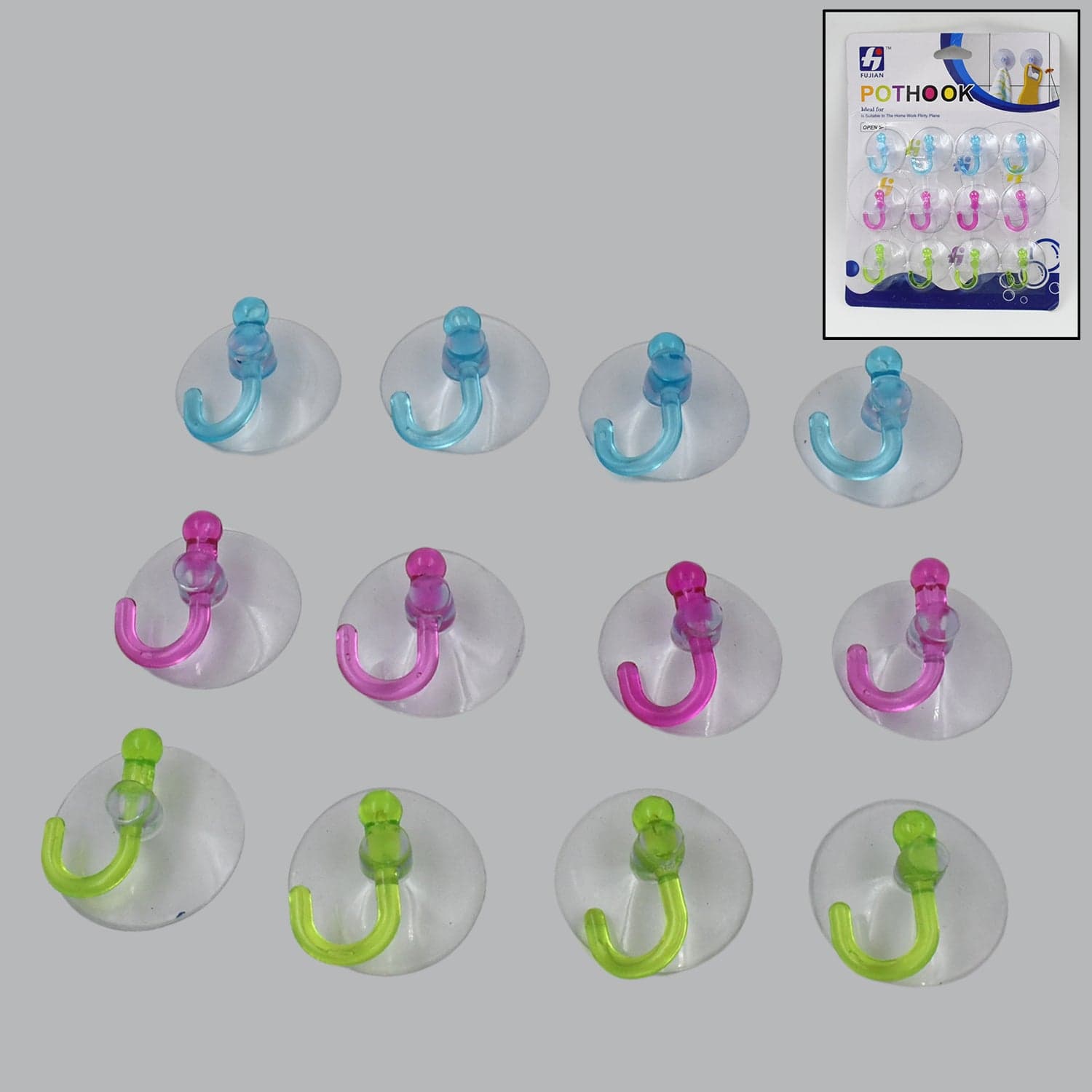 Transparent Rubber Vacuum Sucker Hooks Hanger Strong Suction Cup (12 Pc) thumbnail 1