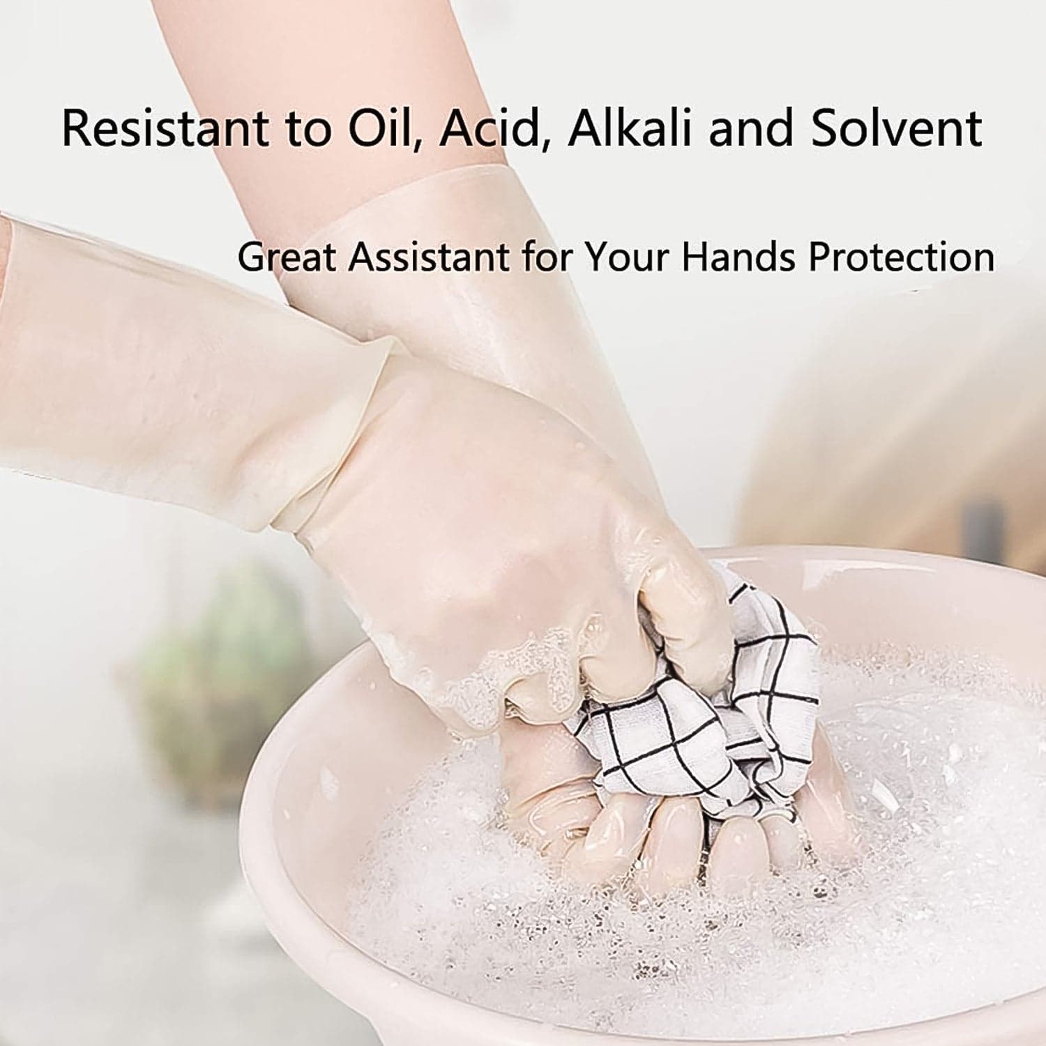 Cleaning Gloves Hand Gloves for Kitchen Household (1 Pair) thumbnail 3