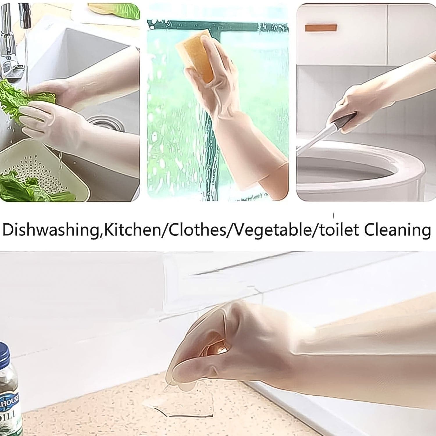 Cleaning Gloves Hand Gloves for Kitchen Household (1 Pair) thumbnail 4
