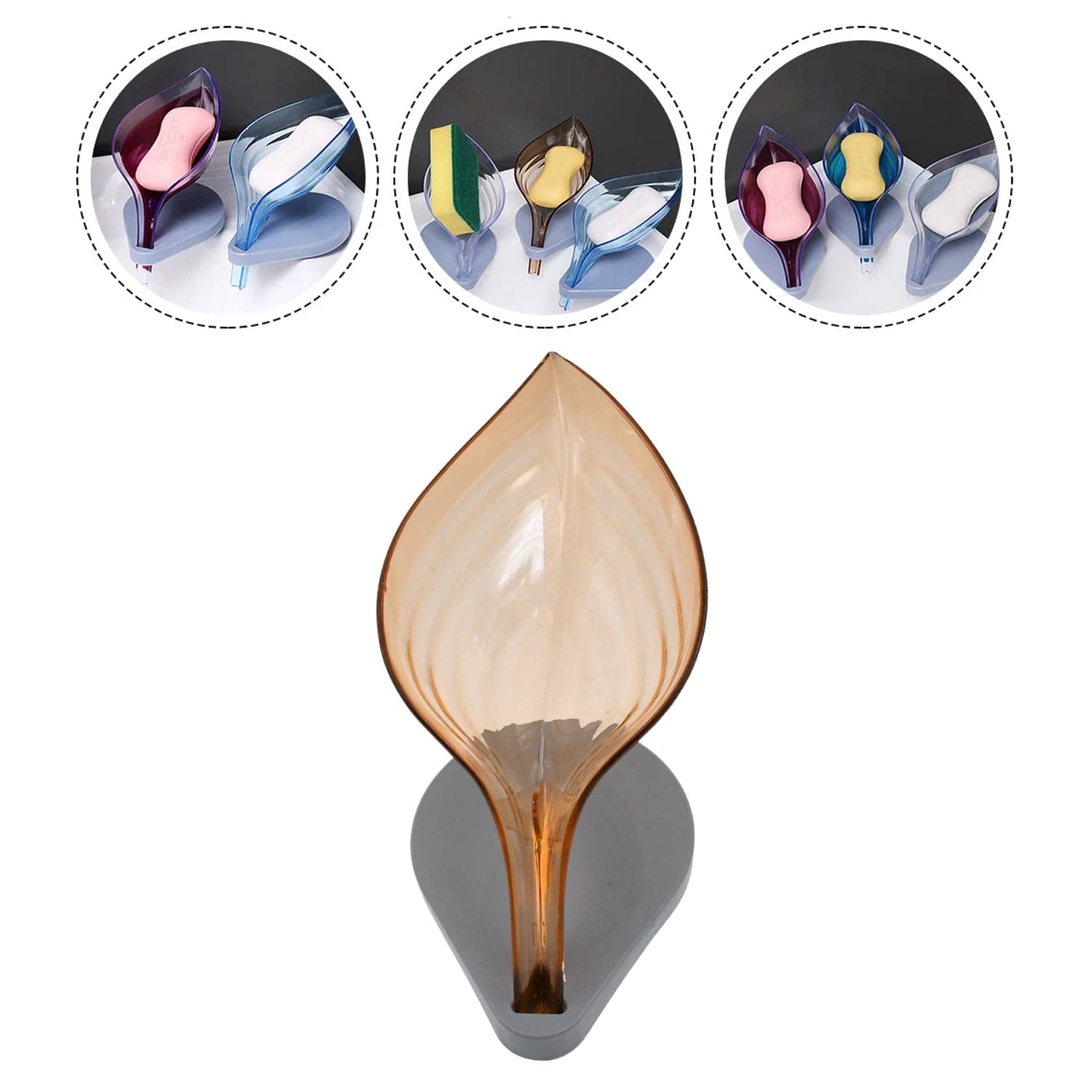 Plastic Leaf Shape Soap Box, Soap Holder (1 Pc / With Color Box) thumbnail 3