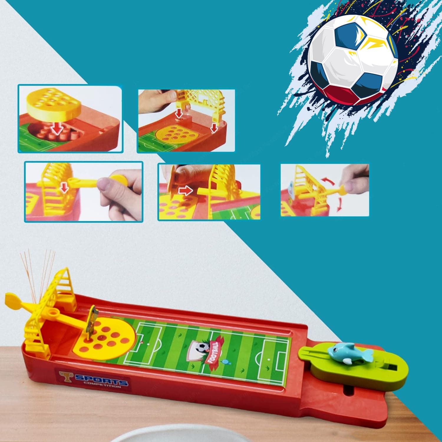 Mini Table Top Finger Football Game For Kids-Desktop Game For Kids & Adults thumbnail 6