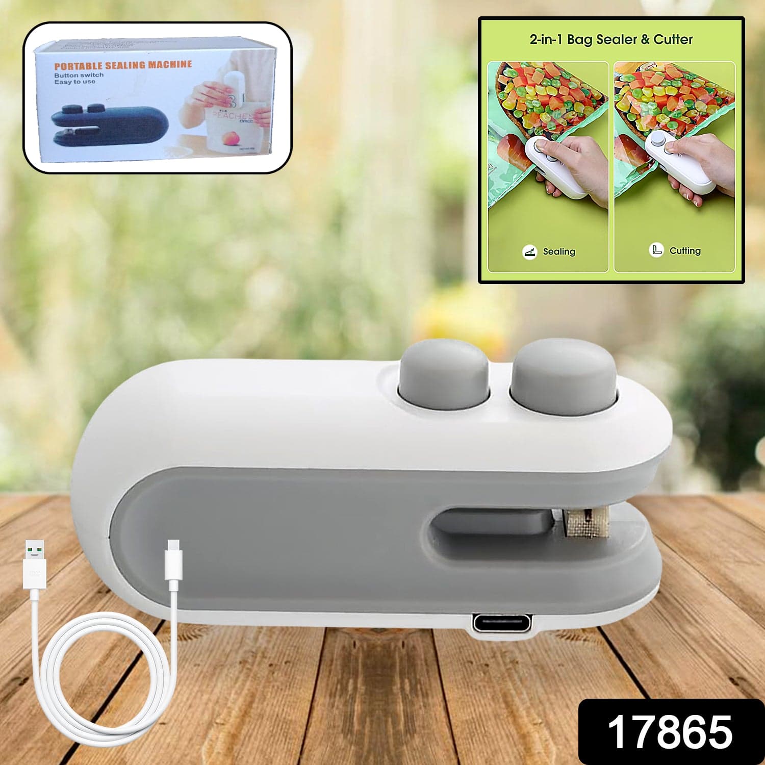 Mini Bag Sealer, 2 in 1 Seal & Cutter Heat Sealers thumbnail 2