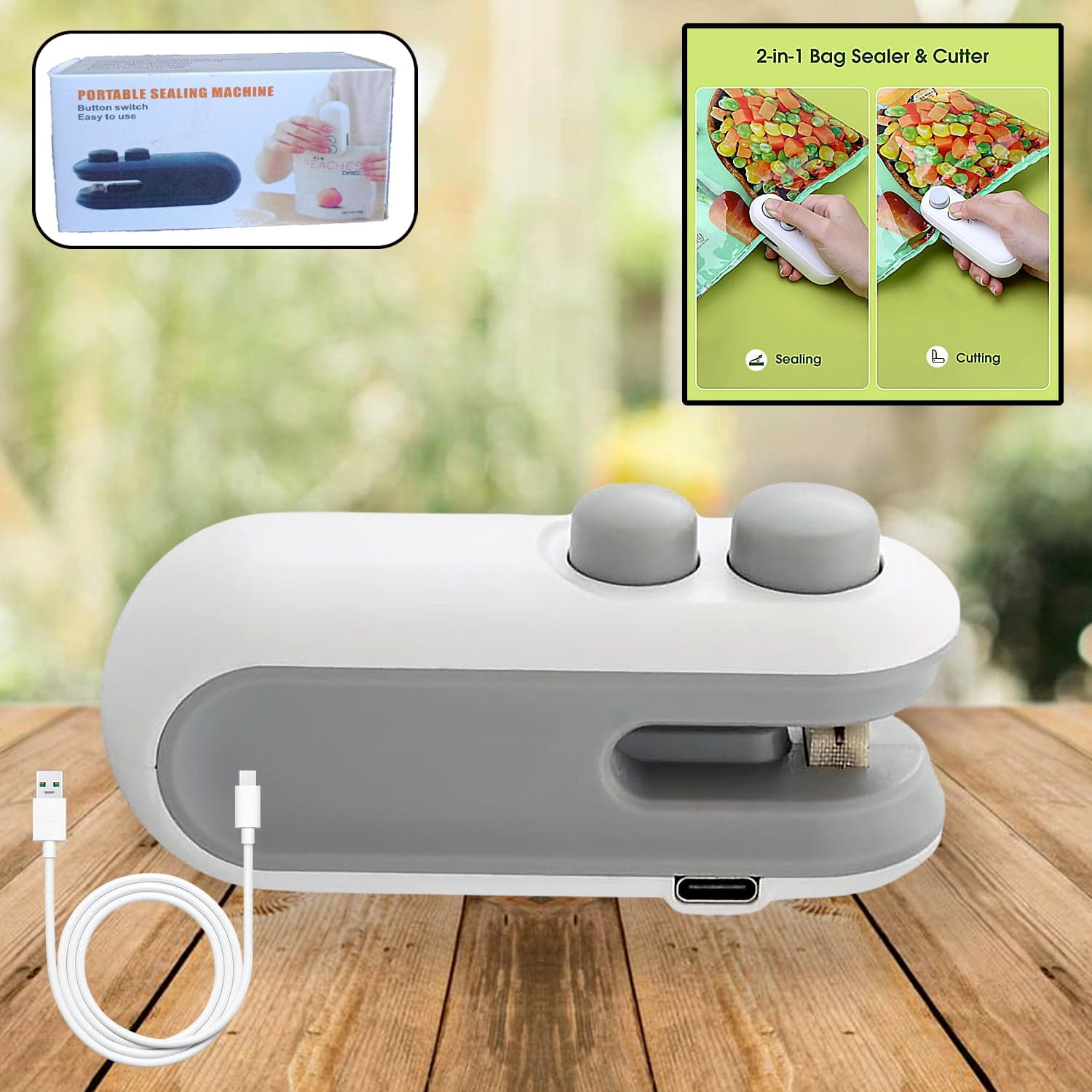 Mini Bag Sealer, 2 in 1 Seal & Cutter Heat Sealers thumbnail 4