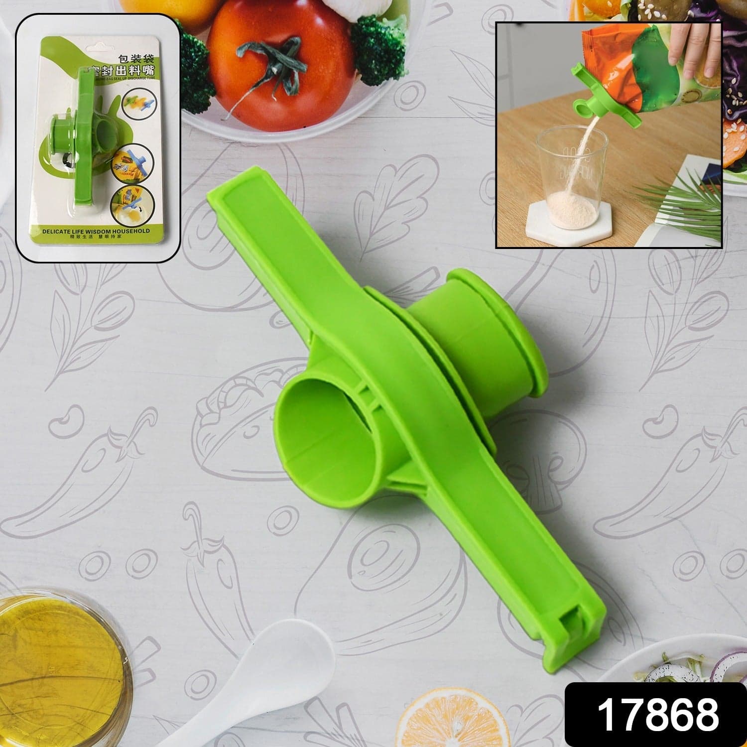 Food Storage Sealing Clip Solid Color Seal Pour Bag Clip Snack Bag Clip Food Bag Sealing Clip Sealing Clamp with Cap Kitchen Chip Bag Clips (1 Pc) thumbnail 2