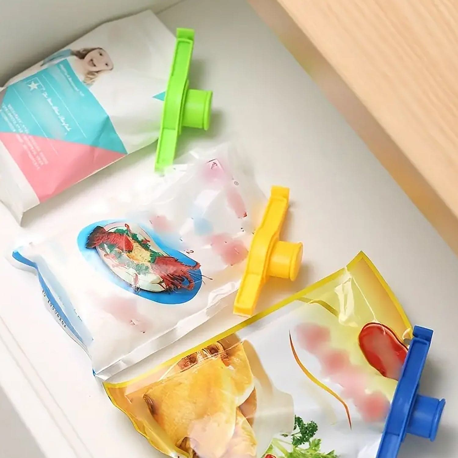 Food Storage Sealing Clip Solid Color Seal Pour Bag Clip Snack Bag Clip Food Bag Sealing Clip Sealing Clamp with Cap Kitchen Chip Bag Clips (1 Pc) thumbnail 8