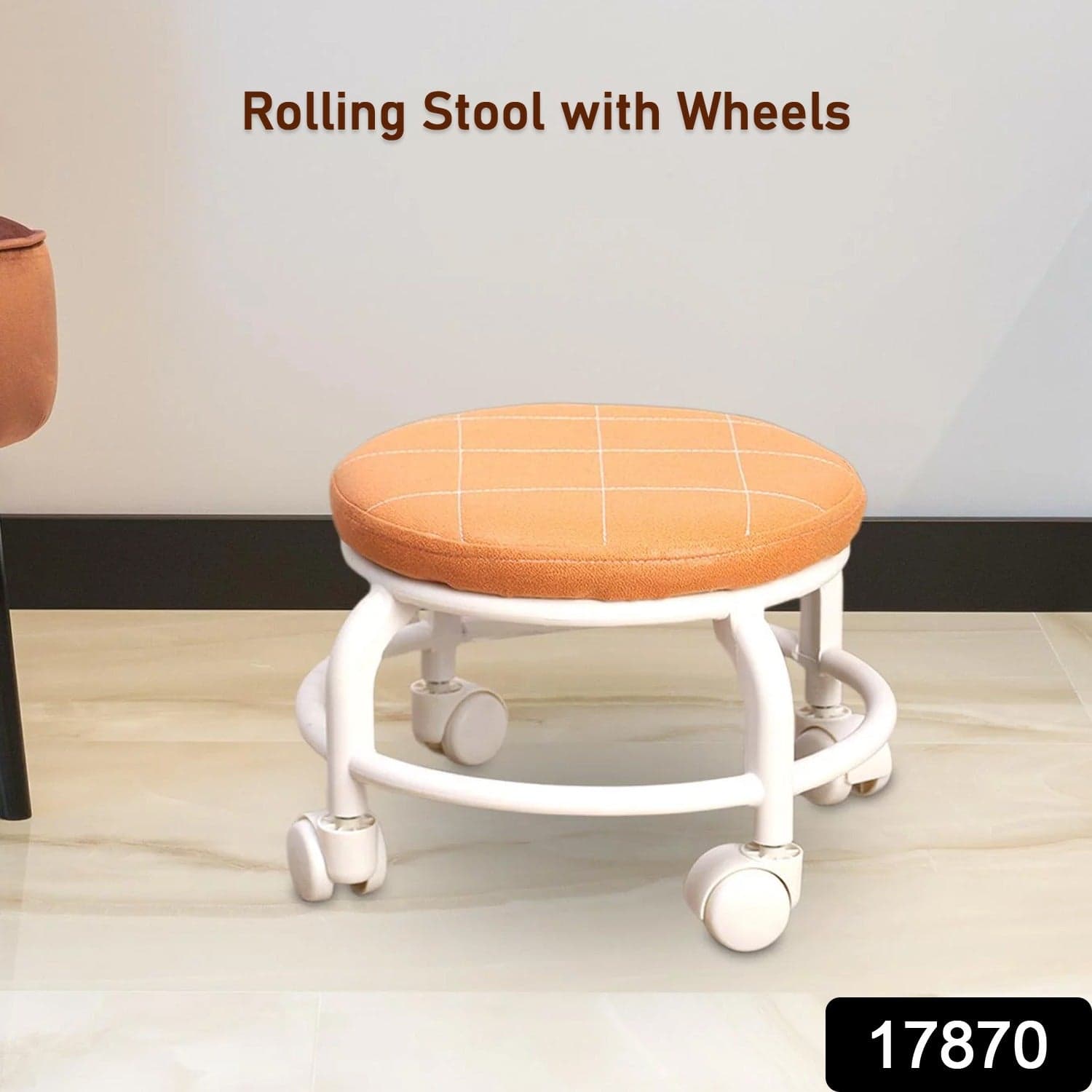 Roller Seat Stool Low Height Rolling Plastic Stool (1 Pc) thumbnail 2