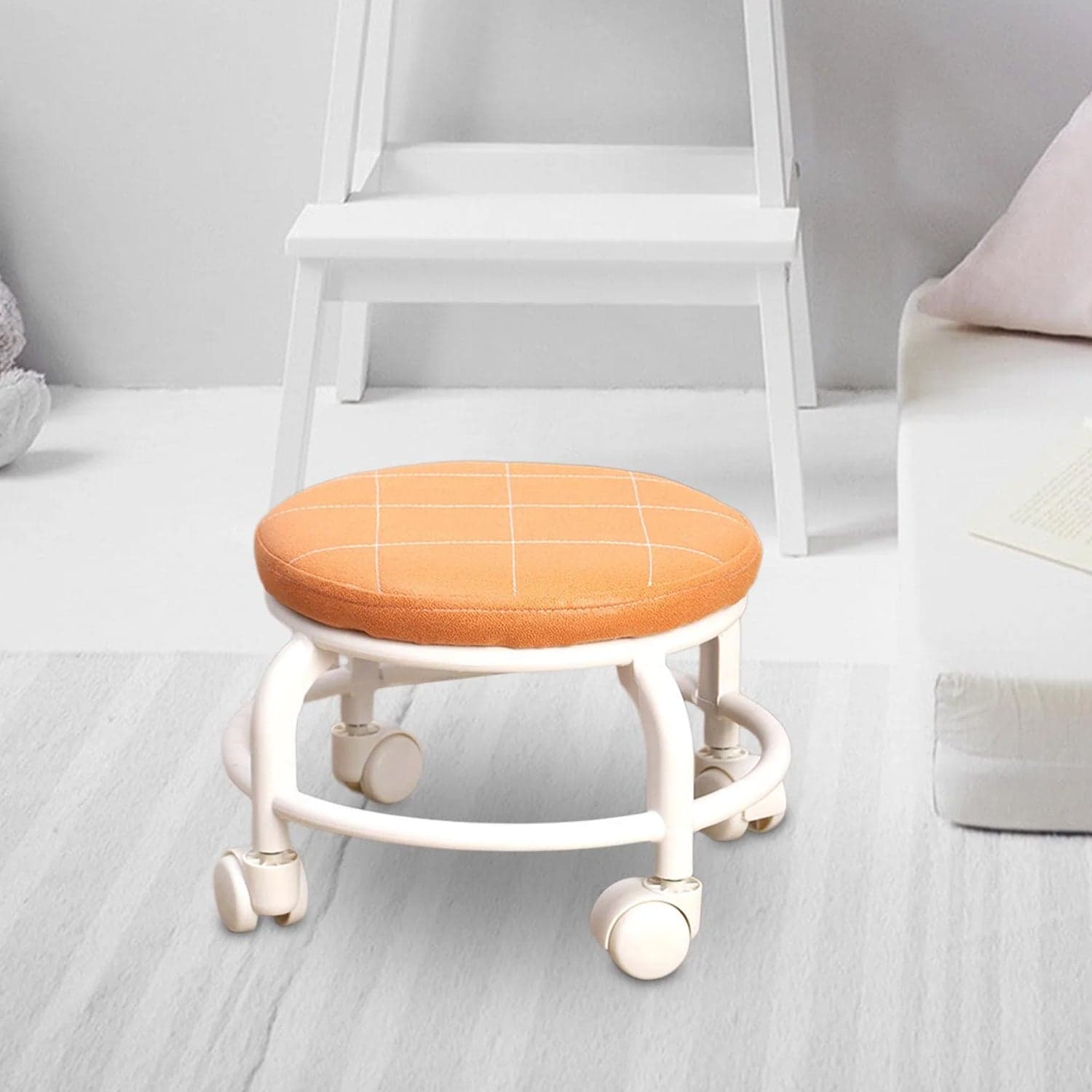 Roller Seat Stool Low Height Rolling Plastic Stool (1 Pc) thumbnail 5