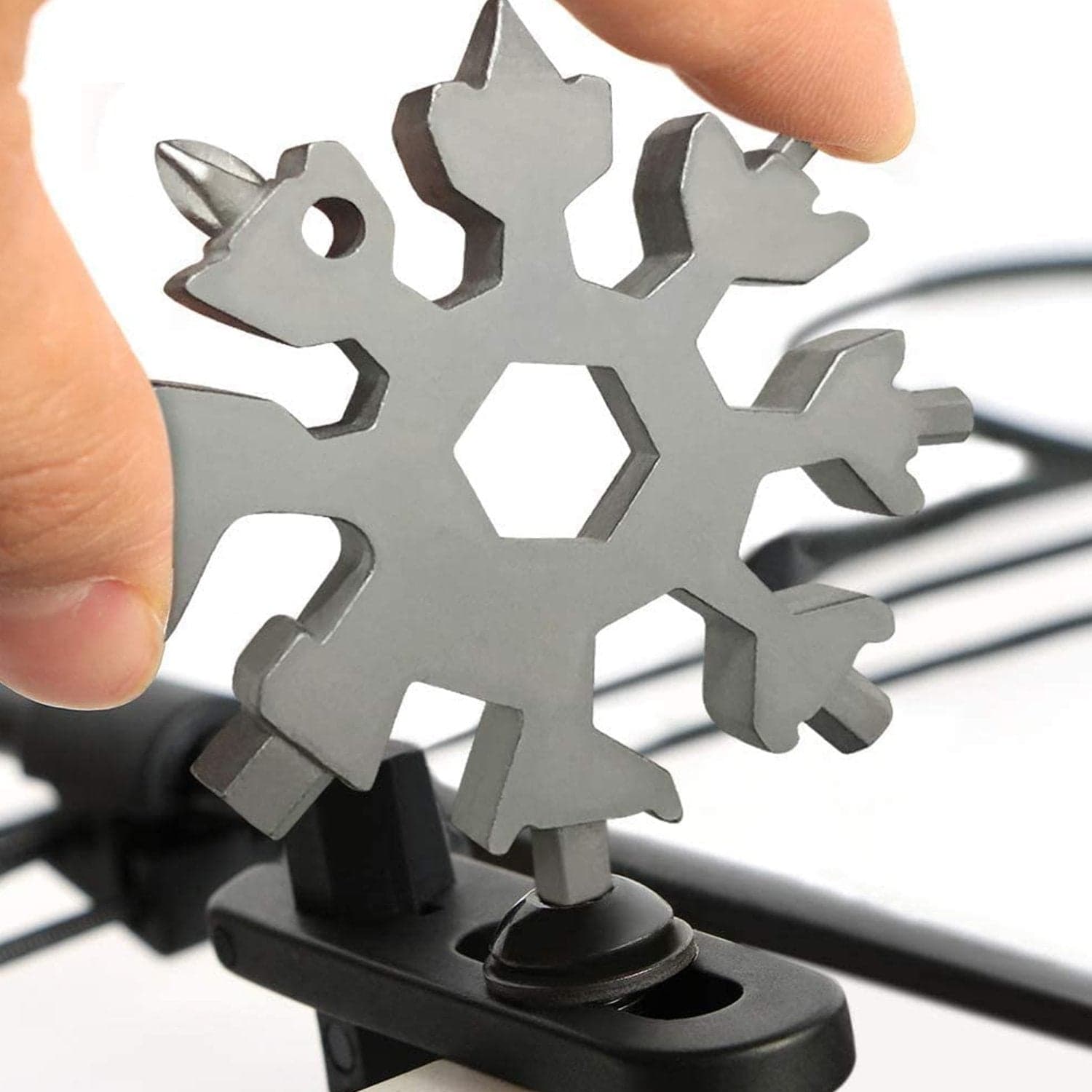 Durable & Portable 18 In 1 Snowflake Multi-Tool, Snowflake Bottle Opener Flat Phillips Screwdriver Kit Wrench thumbnail 1