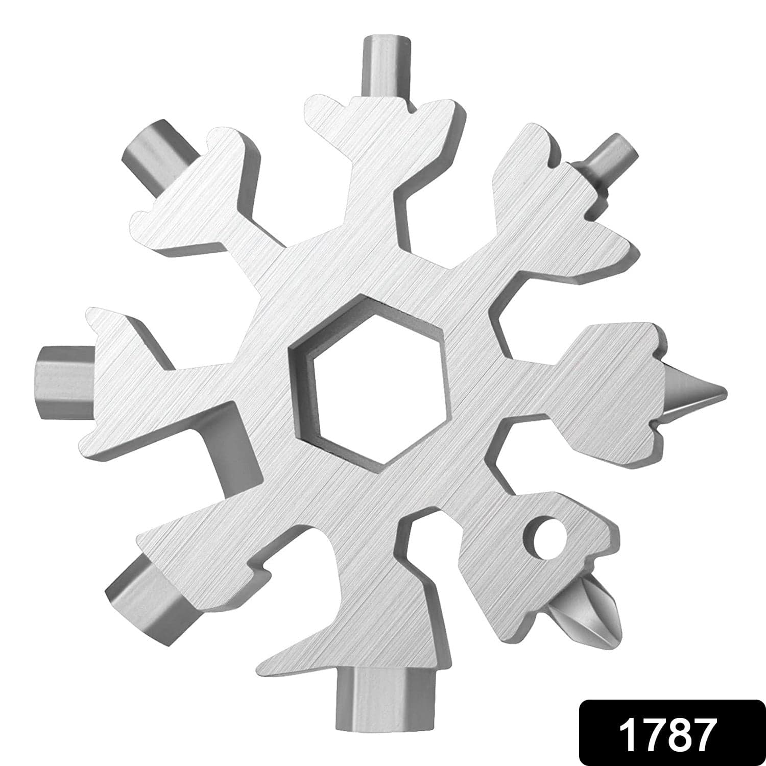 Durable & Portable 18 In 1 Snowflake Multi-Tool, Snowflake Bottle Opener Flat Phillips Screwdriver Kit Wrench thumbnail 2