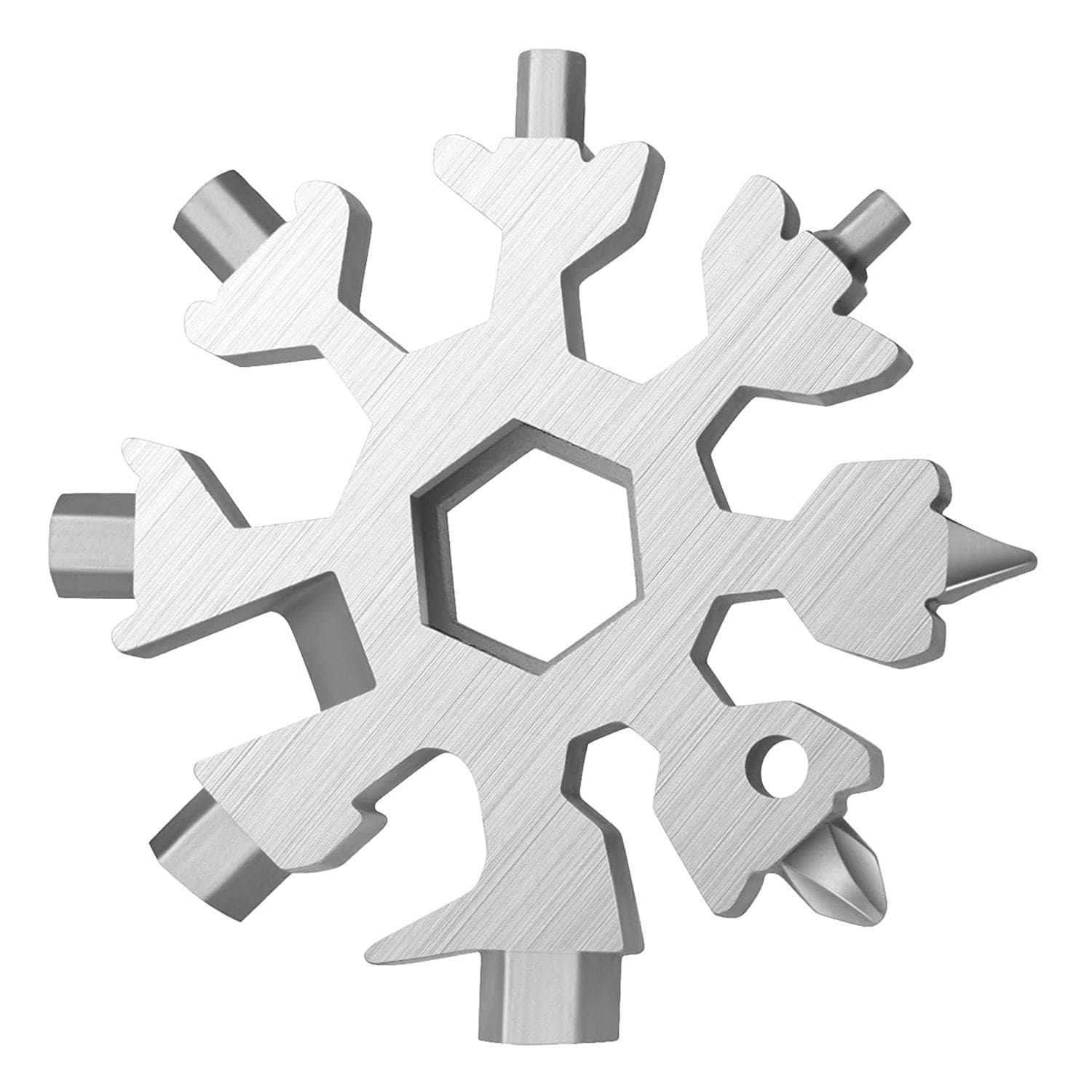 Durable & Portable 18 In 1 Snowflake Multi-Tool, Snowflake Bottle Opener Flat Phillips Screwdriver Kit Wrench thumbnail 5
