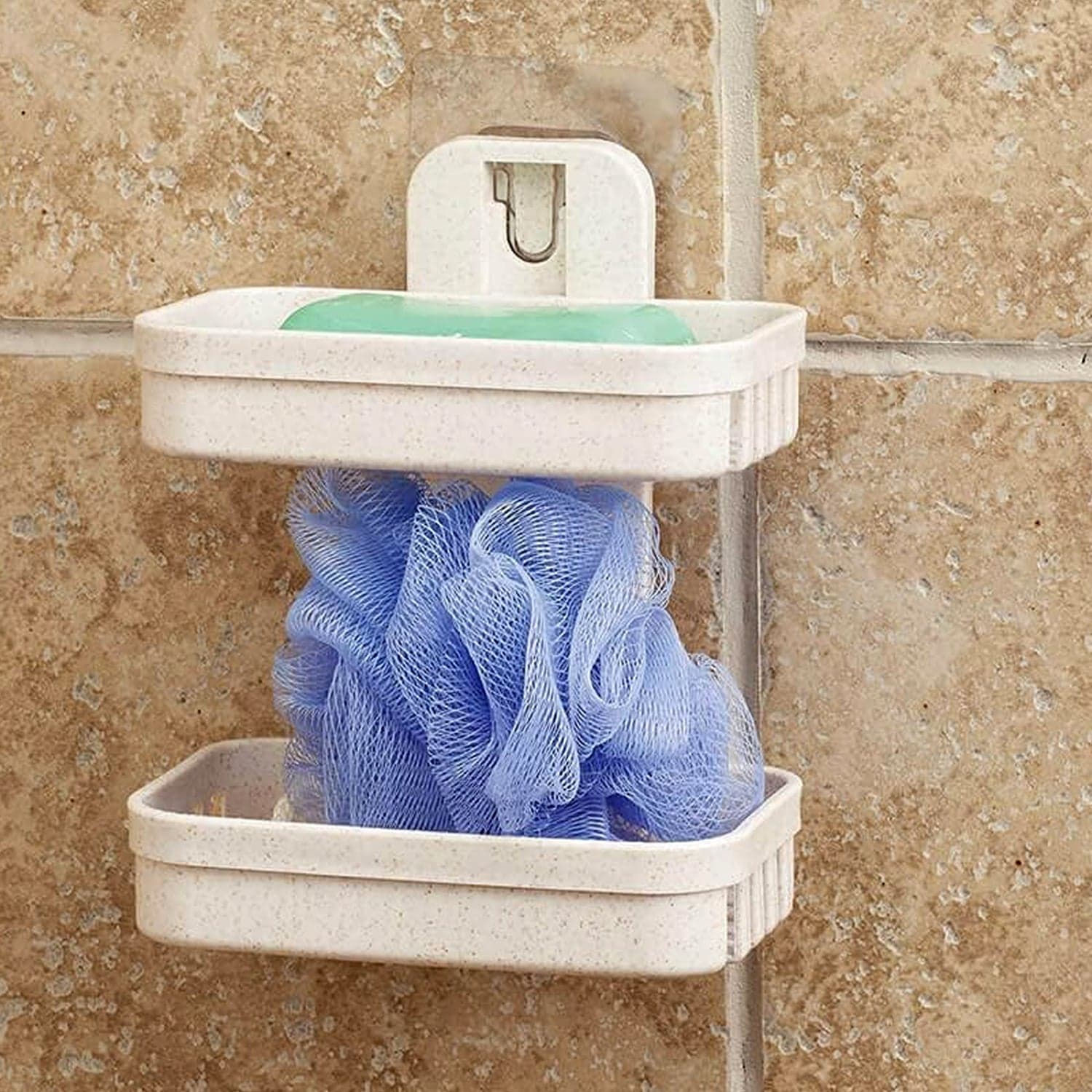 Adhesive Sticker Soap 2 Layer Dish Holder Wall Mounted Bathroom Shower Soap Holder Saver Box Storage Organizer Rack thumbnail 4