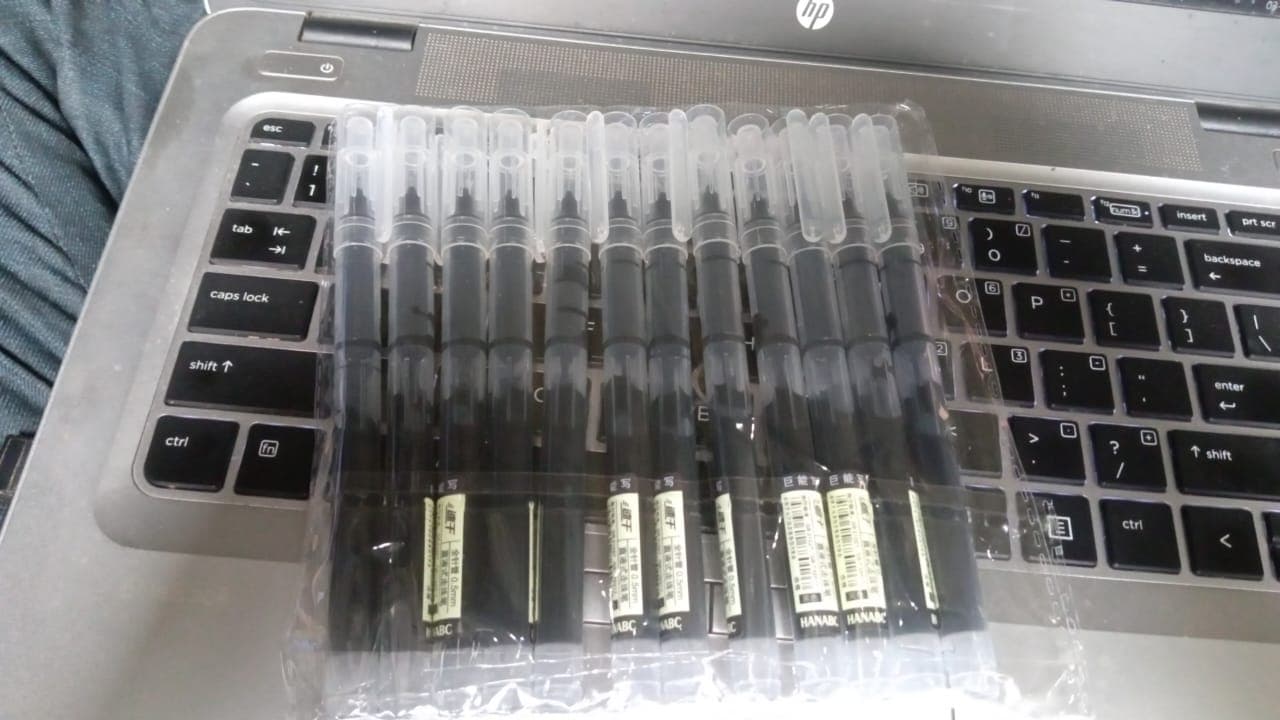 Large Black Roller ball Pens / Gel Pen Set Drawing Writing Pen 0.5 mm (12 Pcs Set) thumbnail 9