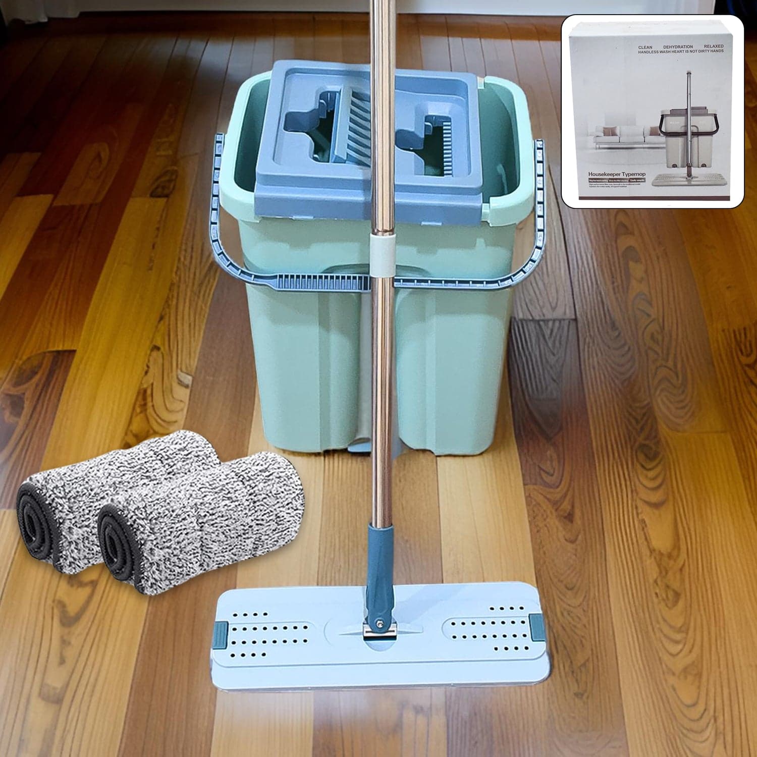 2-in-1 Flat mop and Bucket Set thumbnail 1