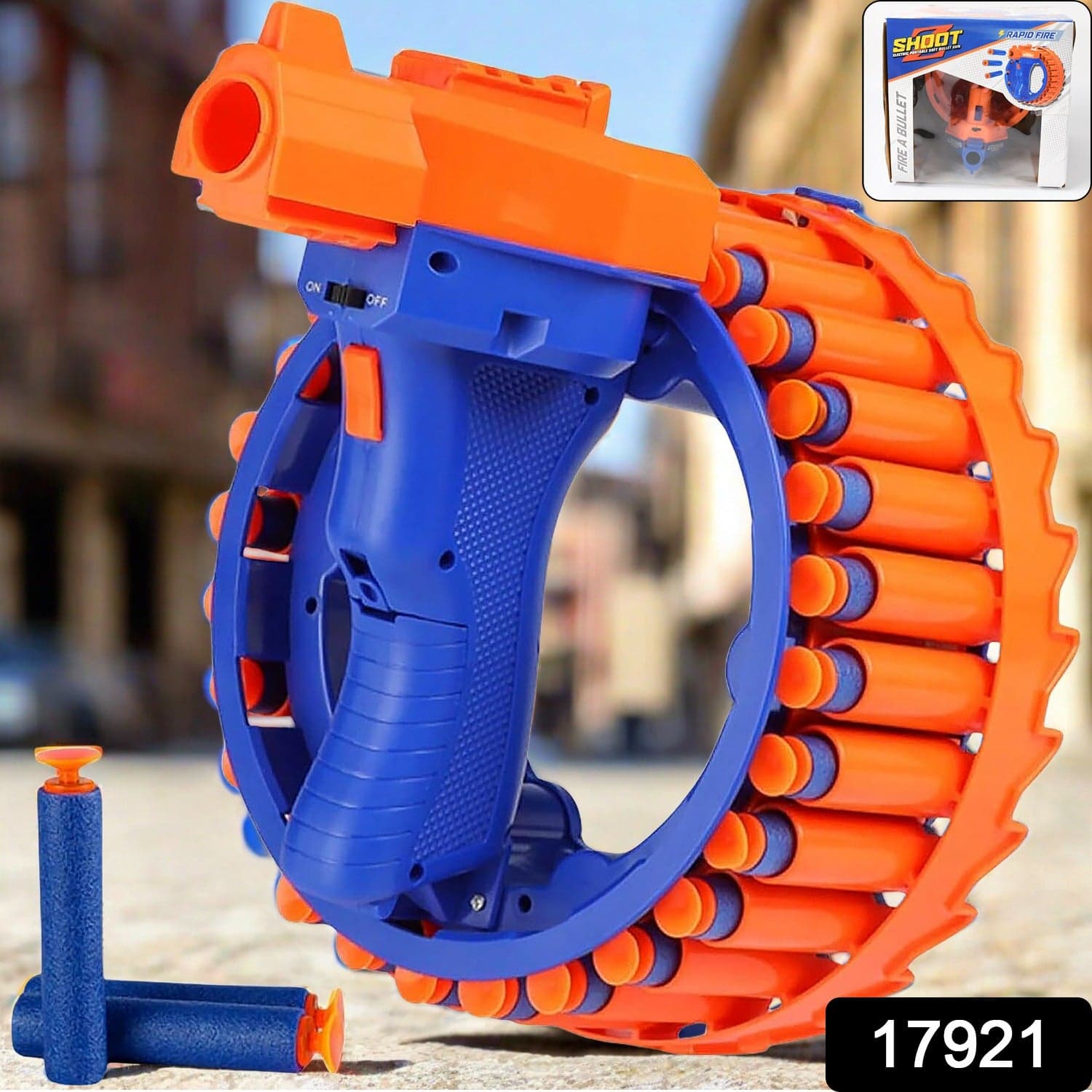 Amazing Toy Gun, Electric Gun For Children, 28 Soft Bullets For Youth Safety, Children'S Electric Hand Ring Wheel Soft Bullet Gun, Gift Toys thumbnail 2