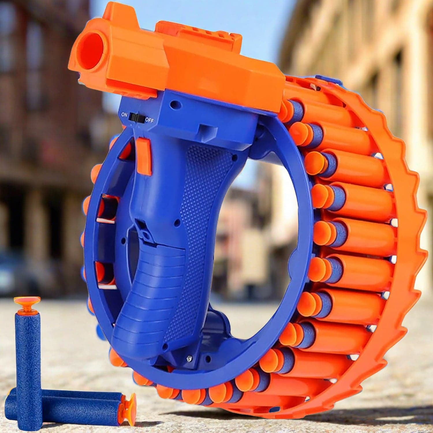 Amazing Toy Gun, Electric Gun For Children, 28 Soft Bullets For Youth Safety, Children'S Electric Hand Ring Wheel Soft Bullet Gun, Gift Toys thumbnail 3