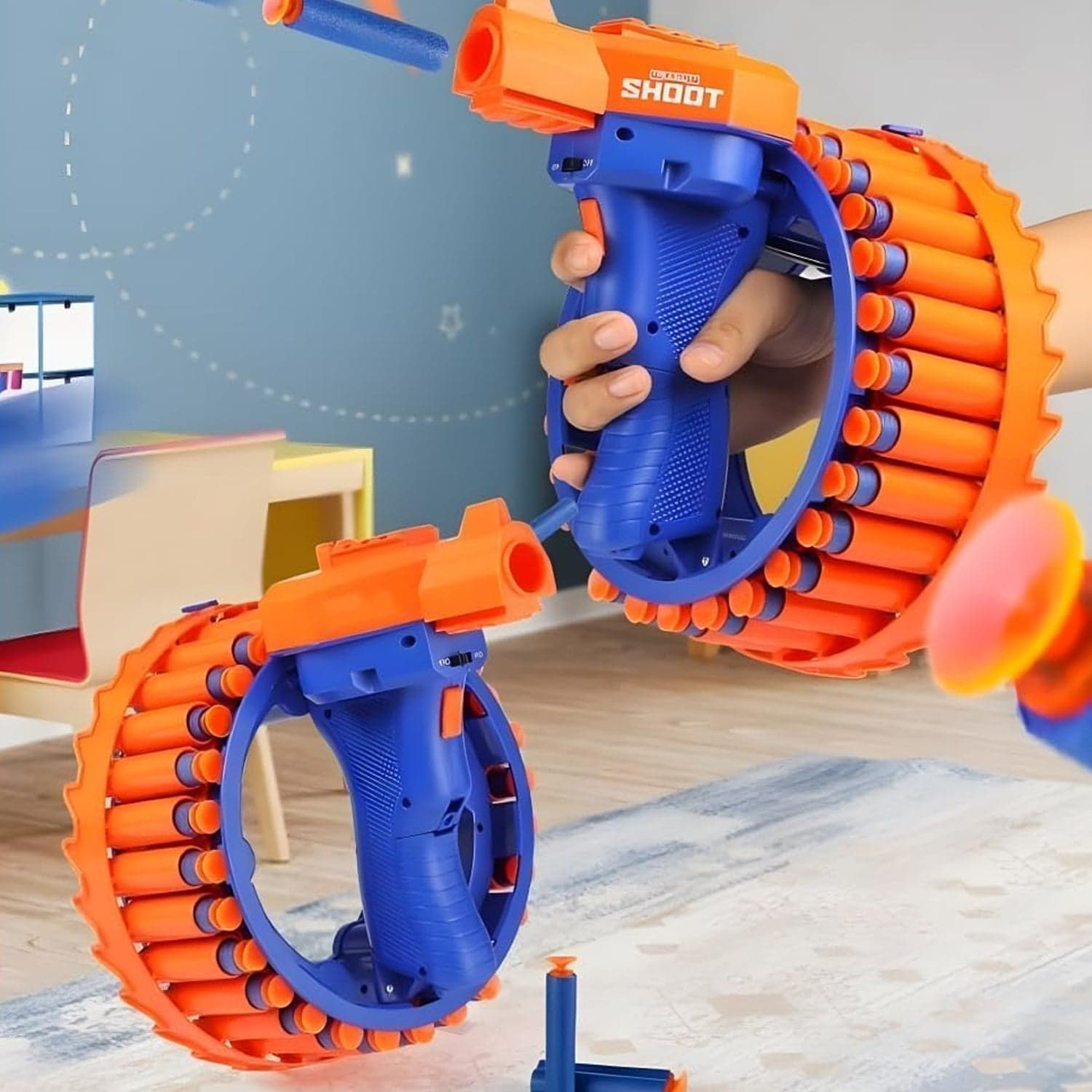 Amazing Toy Gun, Electric Gun For Children, 28 Soft Bullets For Youth Safety, Children'S Electric Hand Ring Wheel Soft Bullet Gun, Gift Toys thumbnail 4