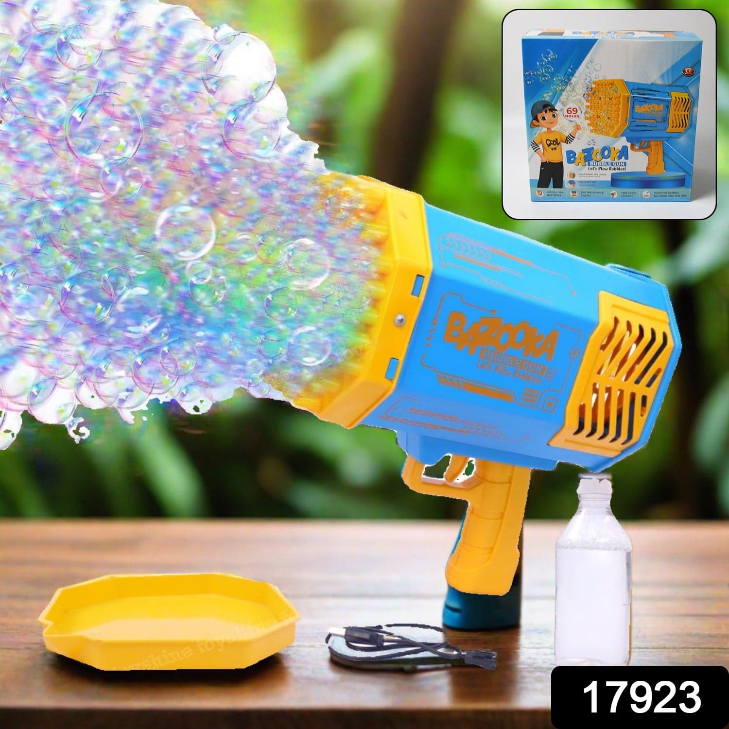 69 Holes Big Rechargeable Powerful Machine Bubble Gun Toys For Kids Adults thumbnail 2