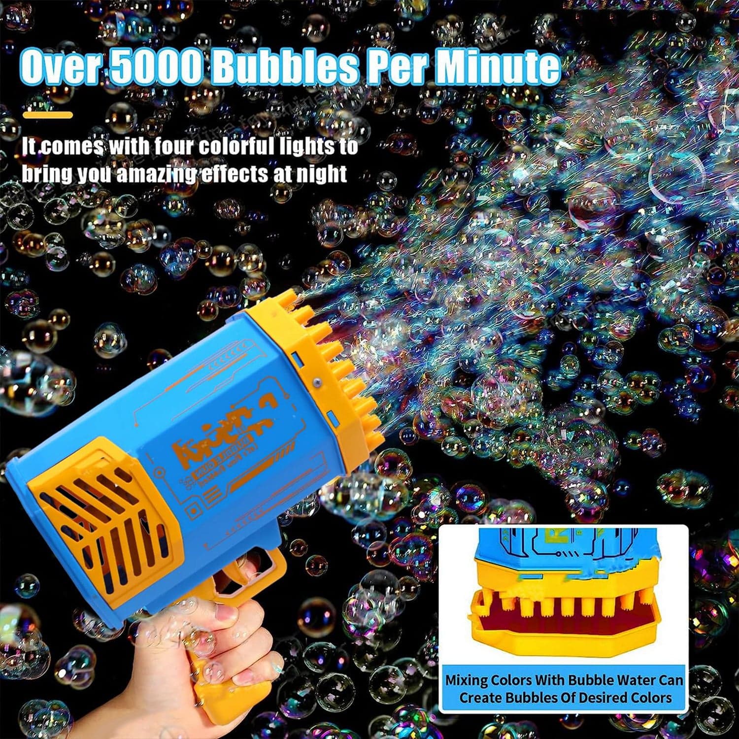 69 Holes Big Rechargeable Powerful Machine Bubble Gun Toys For Kids Adults thumbnail 4