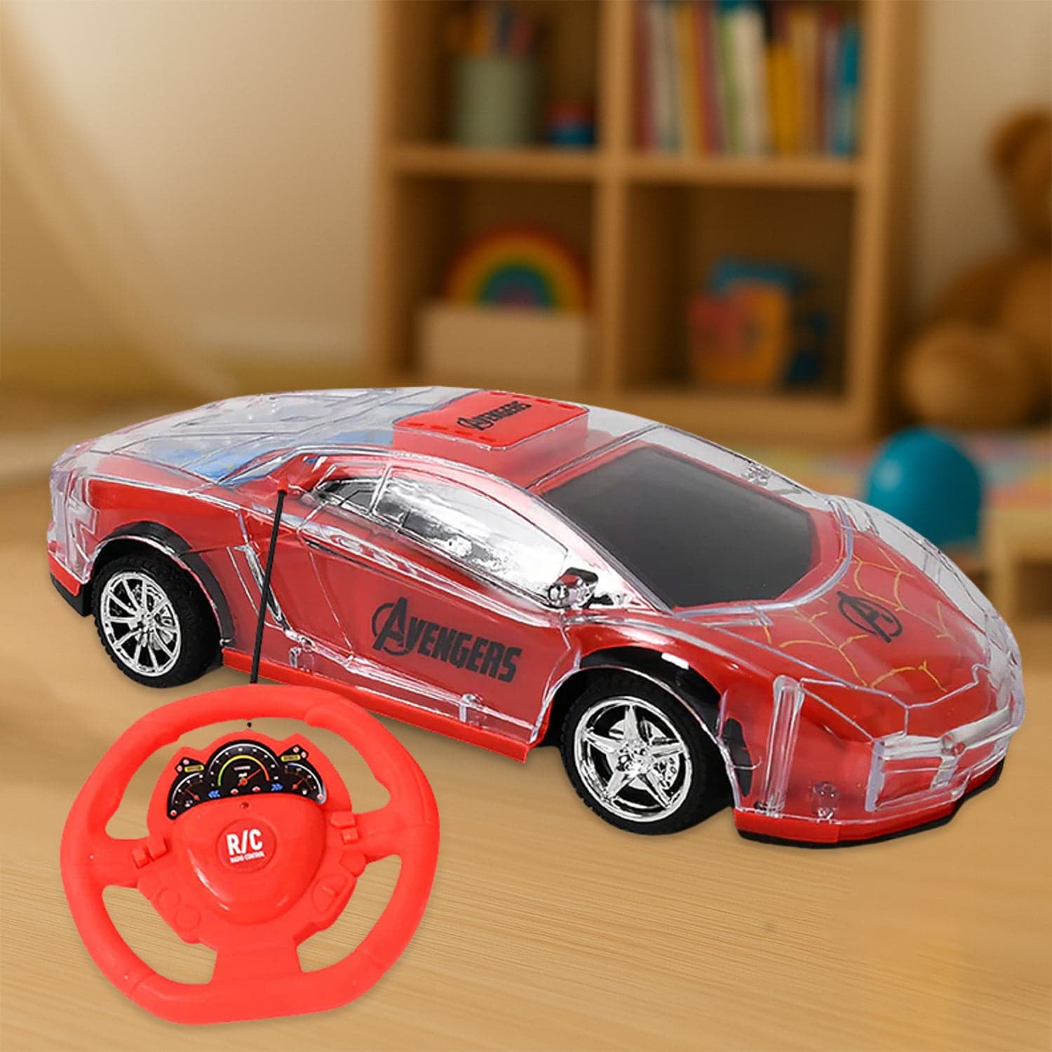 Plastic RC Racing Car of 2-Way Control with Handle Remote & Rechargeable Battery (Ideal Birthday Gift) thumbnail 1