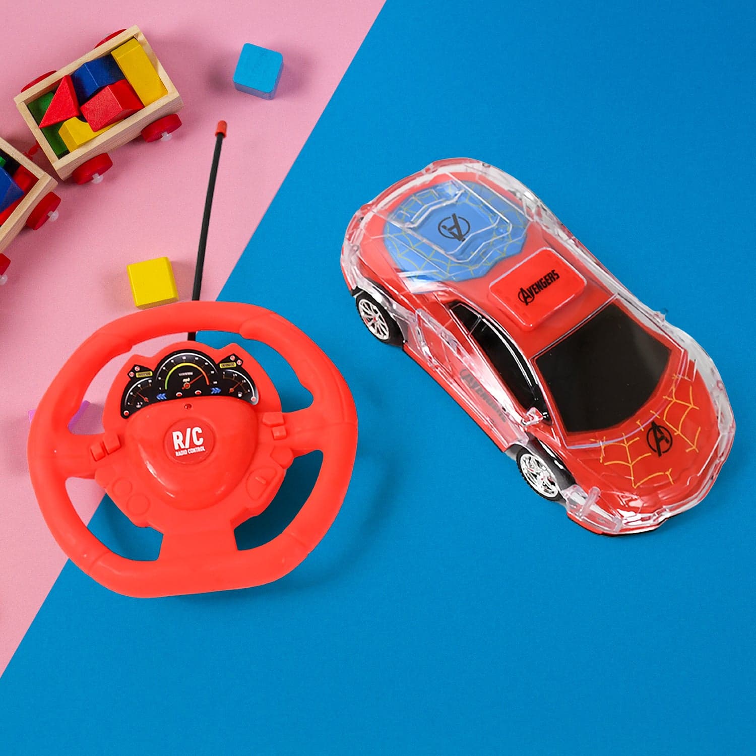 Plastic RC Racing Car of 2-Way Control with Handle Remote & Rechargeable Battery (Ideal Birthday Gift) thumbnail 3
