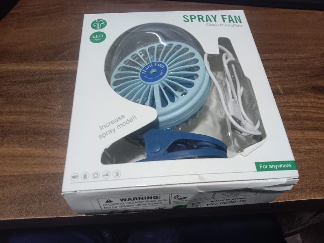 Portable Clip-On Fan Battery Operated & With Light & Spray Small Yet Powerful Usb Table Fan thumbnail 7