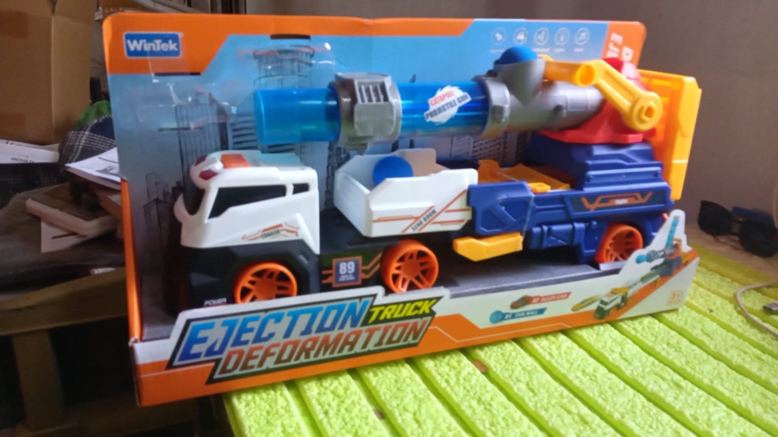 Large Truck Toys Include 2 Racing Cars+4 Ball, with Light & Sounds (Battery Not Included) thumbnail 8