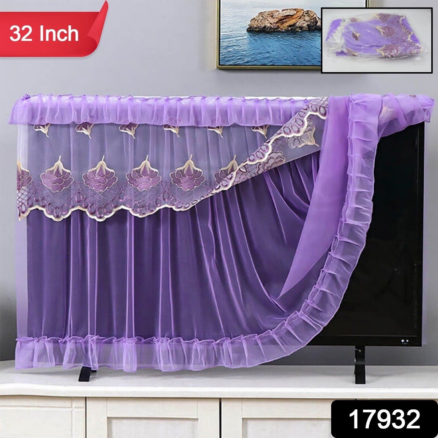 Dustproof Cover for Indoor, TV Screen Protector Cloth Cover (32 Inch) thumbnail 2