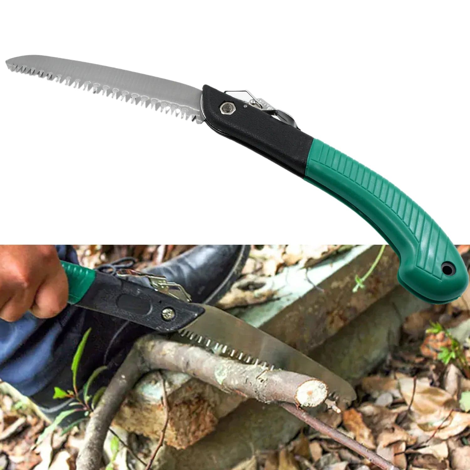 Folding Handsaw, Pruning Saws For Tree Trimming Camping, Gardening, Hunting. Cutting Wood, Pvc, Bone thumbnail 7