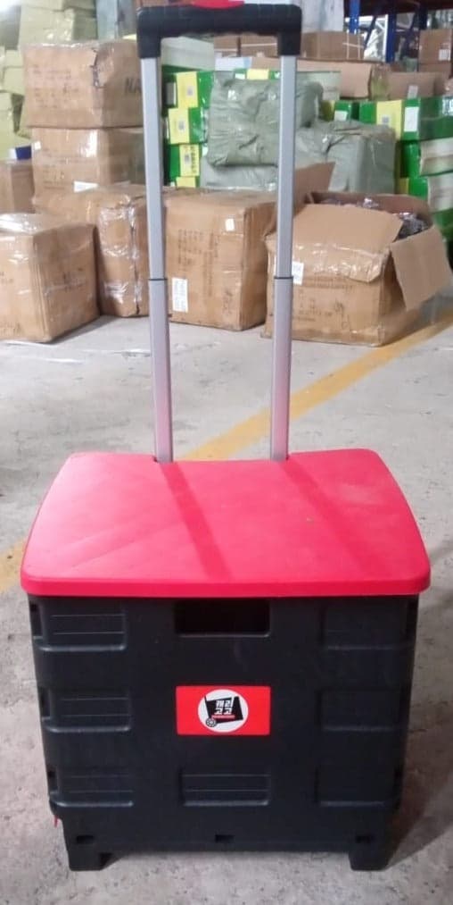 Foldable Shopping Grocery Trolley / Cart Travel Portable Food Basket (1 Pc) thumbnail 7