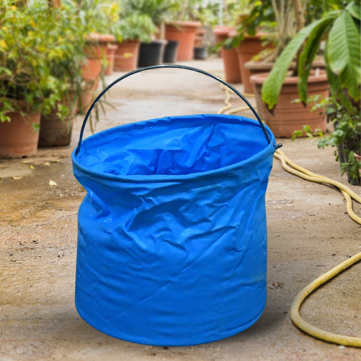 Folding Bucket Portable Round Bucket Simple Bucket With Handle & Multi-Functional thumbnail 1