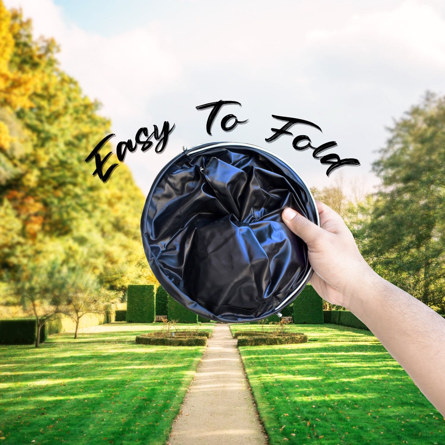 Folding Bucket Portable Round Bucket Simple Bucket With Handle & Multi-Functional thumbnail 5